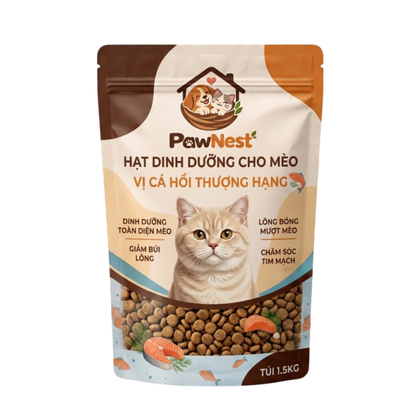 Hạt dinh dưỡng cho mèo vị cá hồi PawNest túi 1.5kg