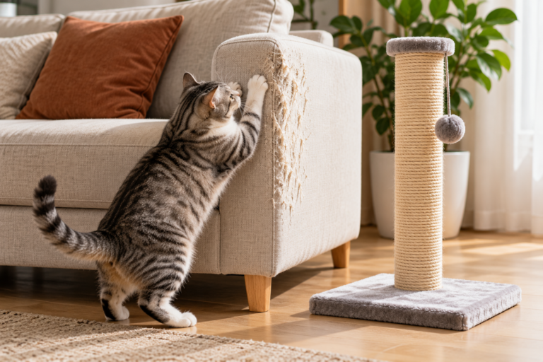 Mèo không chịu dùng trụ cào và vẫn cào sofa